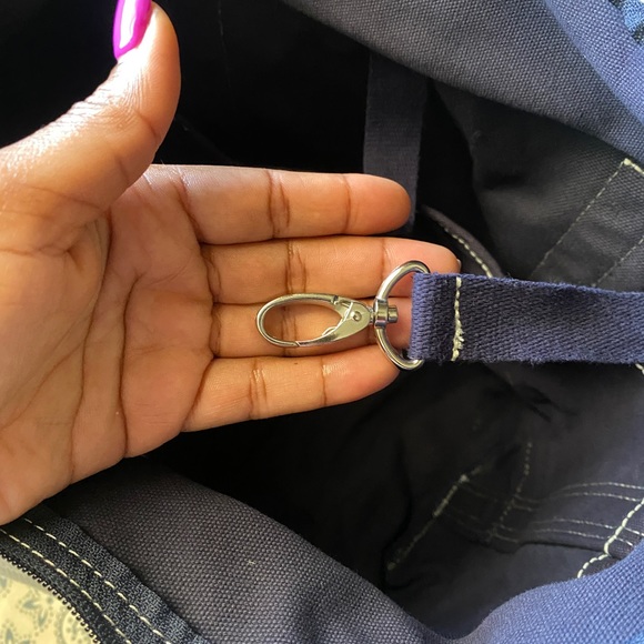 Lands’ End Medium Solid Color 5 Pocket Open Top Canvas Tote Bag - Lauren - Picture 5 of 9